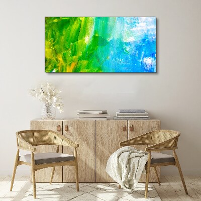 Green and blue abstraction Canvas wall art