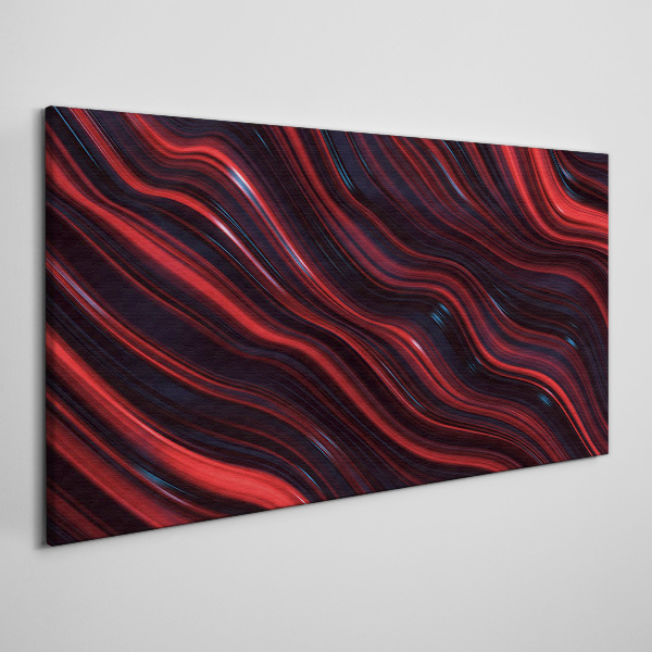 Waves of red and navy blue Canvas wall art