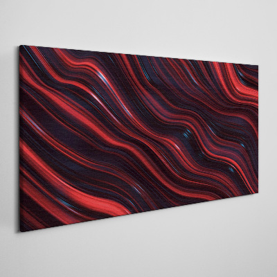Waves of red and navy blue Canvas wall art