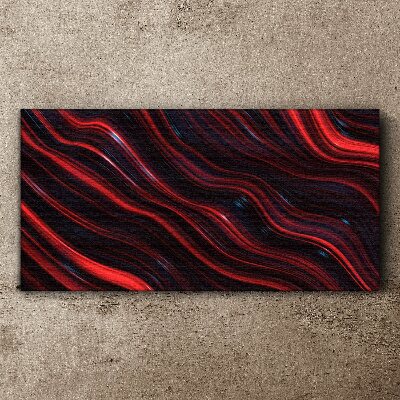 Waves of red and navy blue Canvas wall art