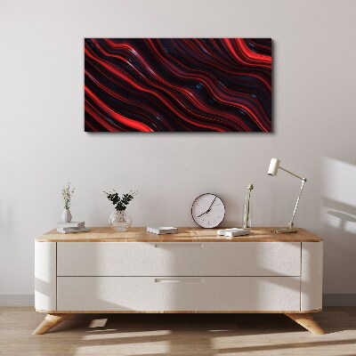 Waves of red and navy blue Canvas wall art
