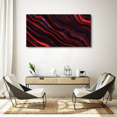 Waves of red and navy blue Canvas wall art