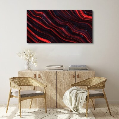Waves of red and navy blue Canvas wall art