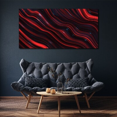 Waves of red and navy blue Canvas wall art