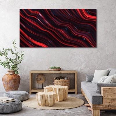 Waves of red and navy blue Canvas wall art