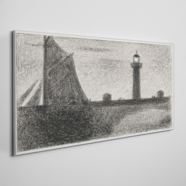 Lighthouse in a monochromatic setting Canvas wall art