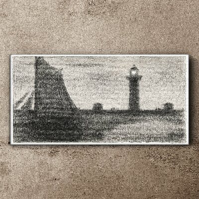 Lighthouse in a monochromatic setting Canvas wall art