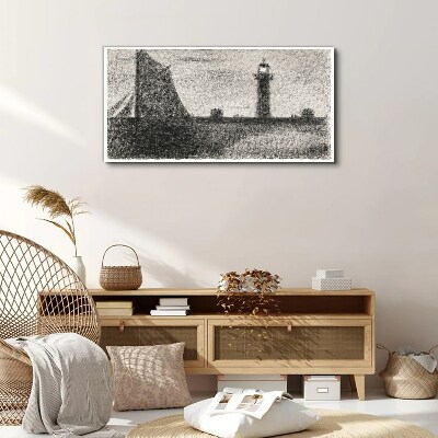 Lighthouse in a monochromatic setting Canvas wall art