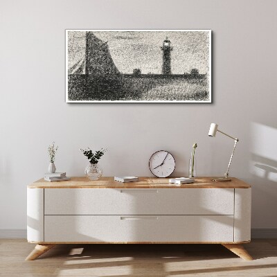 Lighthouse in a monochromatic setting Canvas wall art