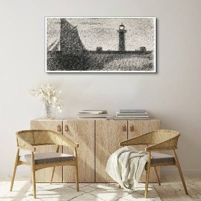 Lighthouse in a monochromatic setting Canvas wall art