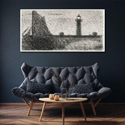 Lighthouse in a monochromatic setting Canvas wall art