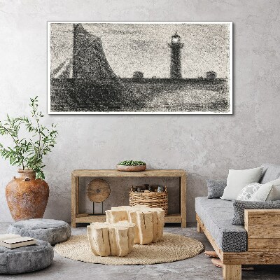Lighthouse in a monochromatic setting Canvas wall art