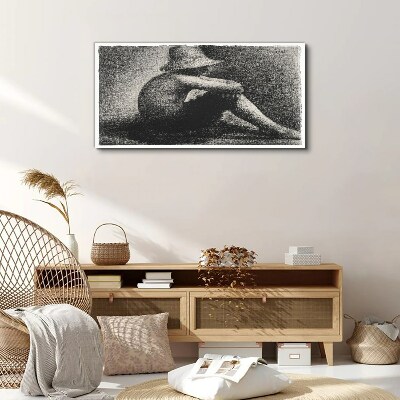 Children seurat hat Canvas print