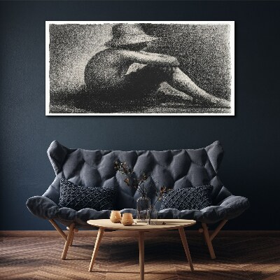 Children seurat hat Canvas print