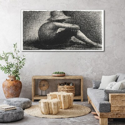 Children seurat hat Canvas print