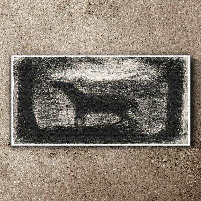 Shadow of a horse in the forest Canvas wall art