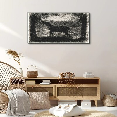 Shadow of a horse in the forest Canvas wall art