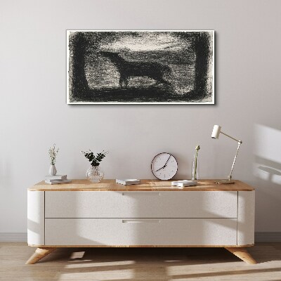 Shadow of a horse in the forest Canvas wall art