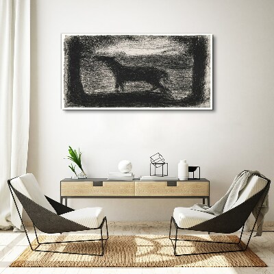 Shadow of a horse in the forest Canvas wall art