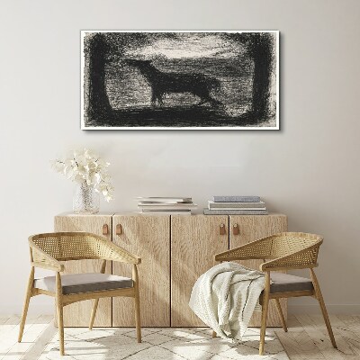 Shadow of a horse in the forest Canvas wall art