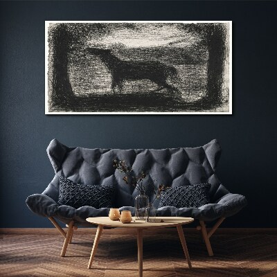 Shadow of a horse in the forest Canvas wall art