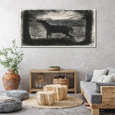 Shadow of a horse in the forest Canvas wall art