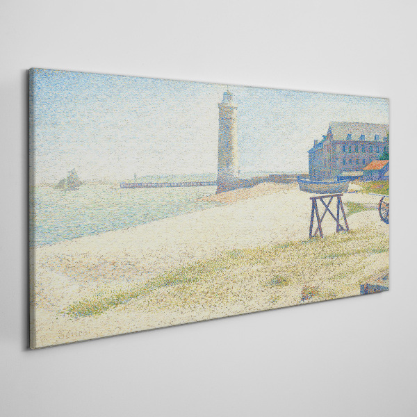 A lighthouse on the seashore Canvas wall art