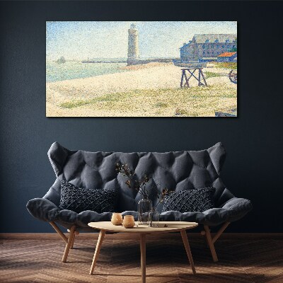 A lighthouse on the seashore Canvas wall art