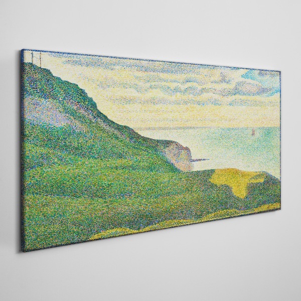 Seaside landscape in color points Canvas wall art