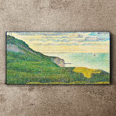 Seaside landscape in color points Canvas wall art