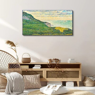 Seaside landscape in color points Canvas wall art
