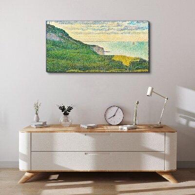 Seaside landscape in color points Canvas wall art