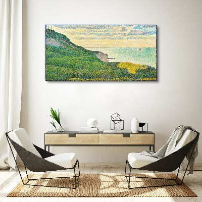Seaside landscape in color points Canvas wall art