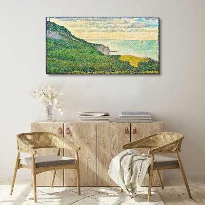 Seaside landscape in color points Canvas wall art