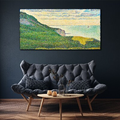 Seaside landscape in color points Canvas wall art