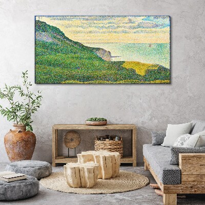 Seaside landscape in color points Canvas wall art