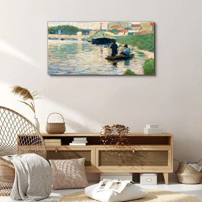 Boats on the river Canvas wall art