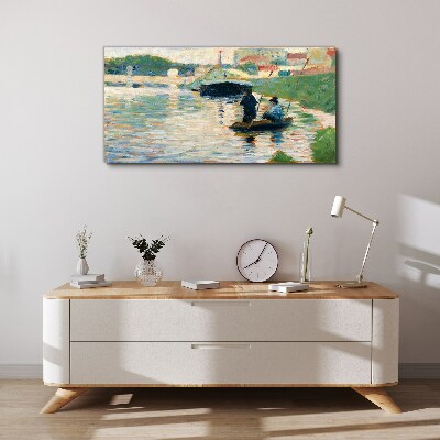 Boats on the river Canvas wall art
