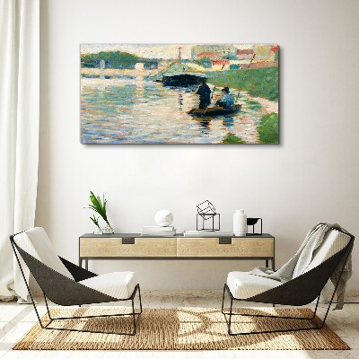 Boats on the river Canvas wall art