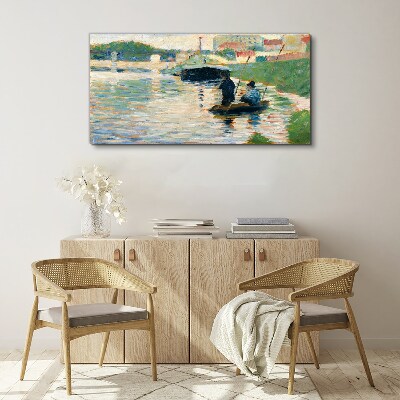 Boats on the river Canvas wall art
