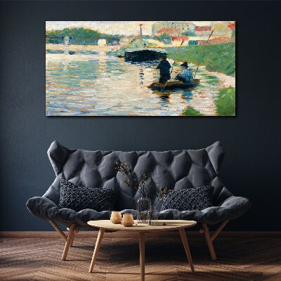 Boats on the river Canvas wall art