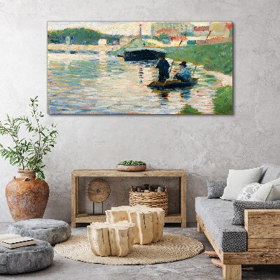Boats on the river Canvas wall art