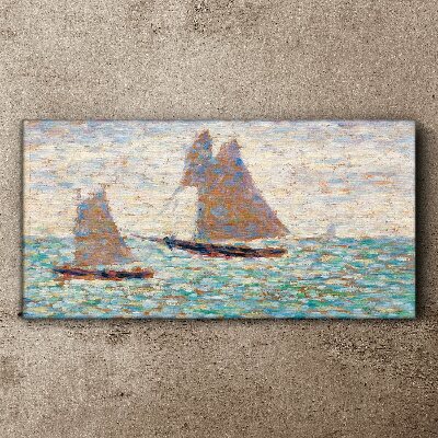Sails on a calm sea Print on canvas