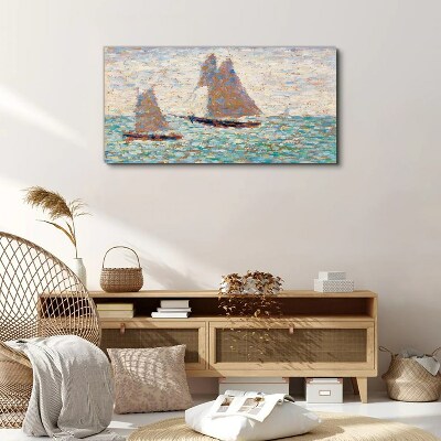 Sails on a calm sea Print on canvas