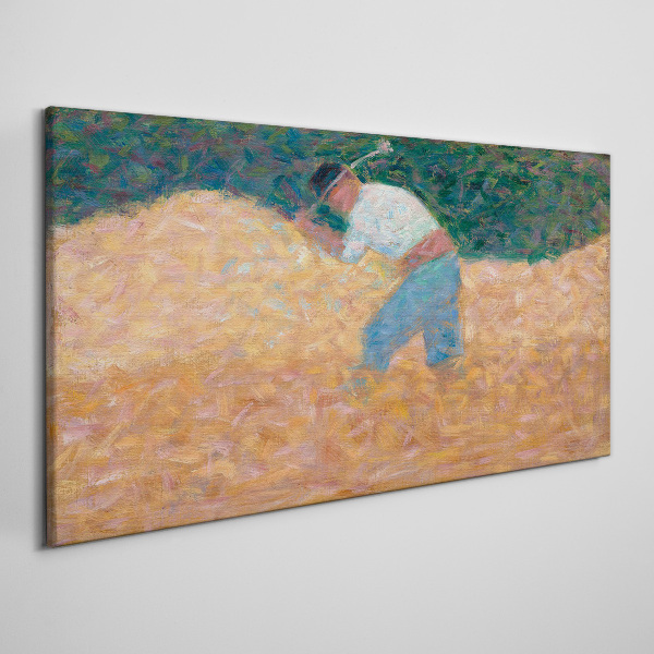 Farmer working in the field Print on canvas
