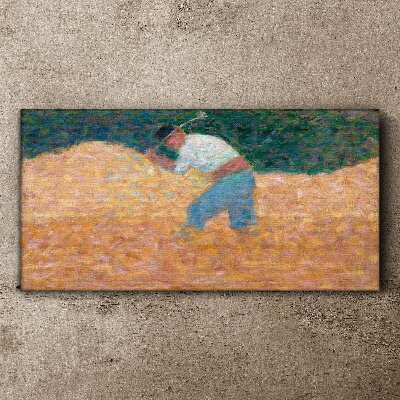 Farmer working in the field Print on canvas