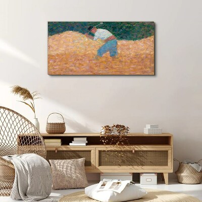Farmer working in the field Print on canvas
