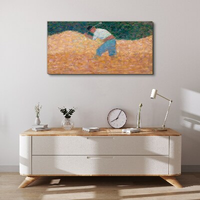 Farmer working in the field Print on canvas