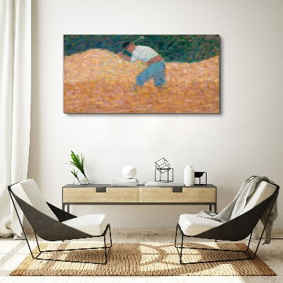 Farmer working in the field Print on canvas