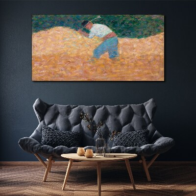 Farmer working in the field Print on canvas